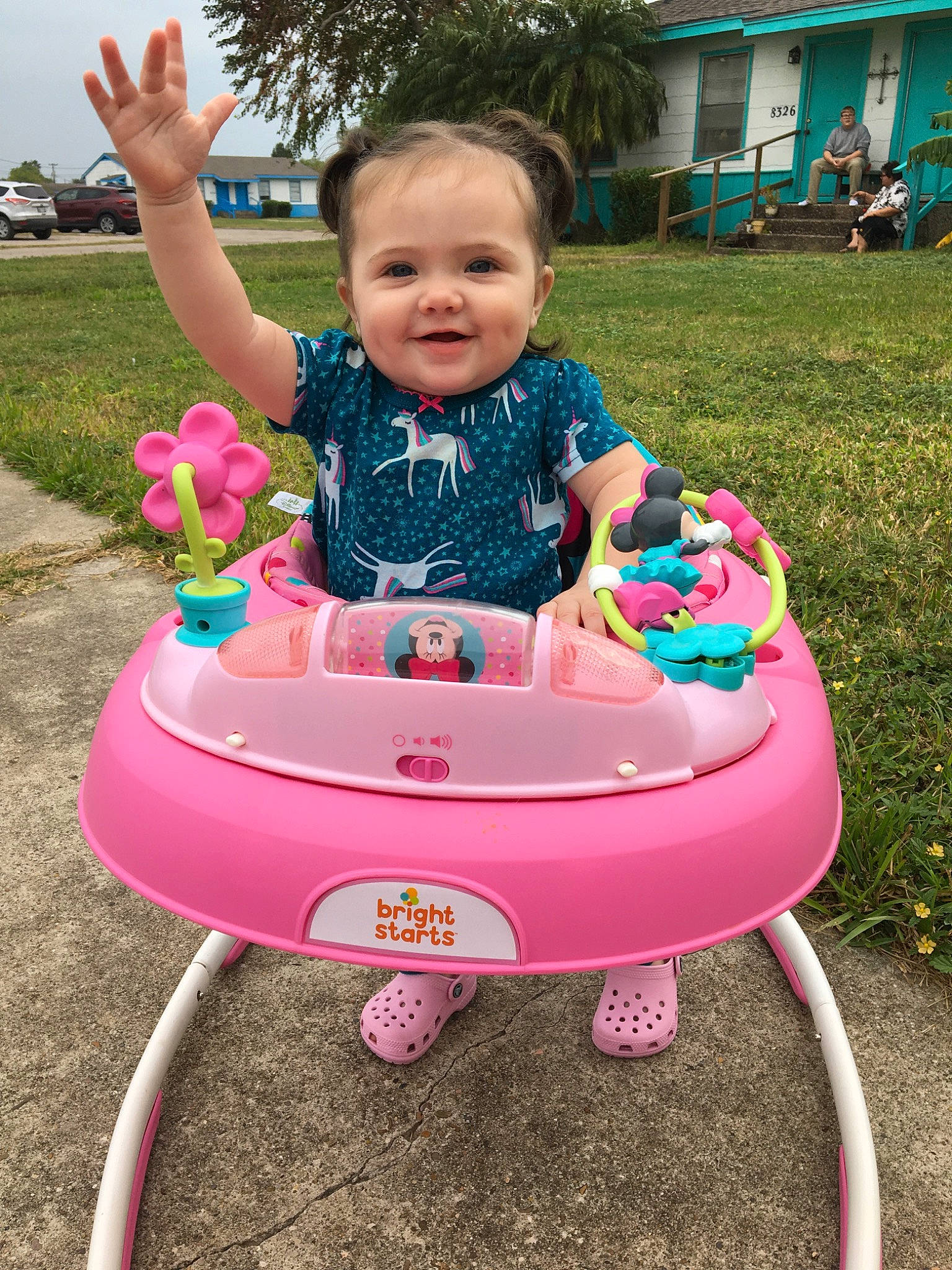 Kodi is registered to the contest to win money with this photo: baby, child, fun, games, joy, leisure, outdoor_play_equipment, person, pink, play, playground, product, recreation, sitting, smile, summer, swing, toddler, toy, vacation