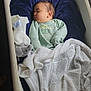 Aarav joined the competition — help win amazing prizes! baby, sleeping, bassinet, blanket, plush_toy, elephant_toy, clothing, face, head, infant, indoor, cozy, soft, knitted_blanket, rest, peaceful, child, person, nursery, comfort