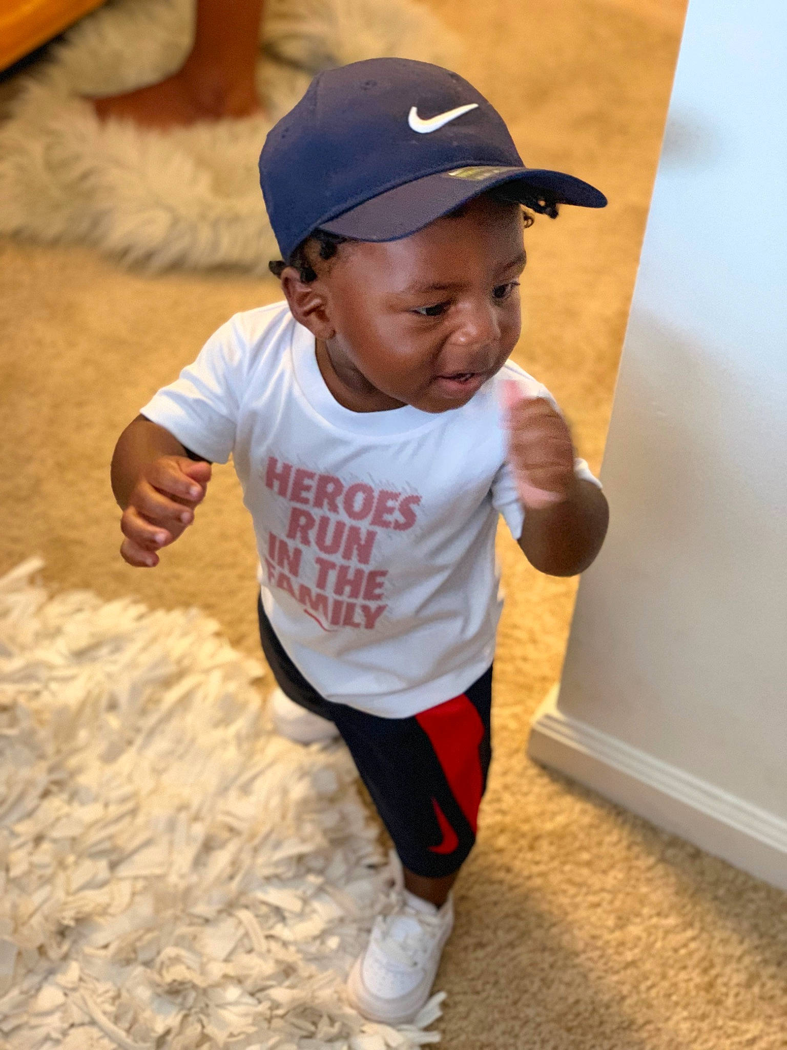 Jaylyn joined the competition — help win amazing prizes! cap, child, headgear, headwear, male, person, play, sleeve, t_shirt, toddler