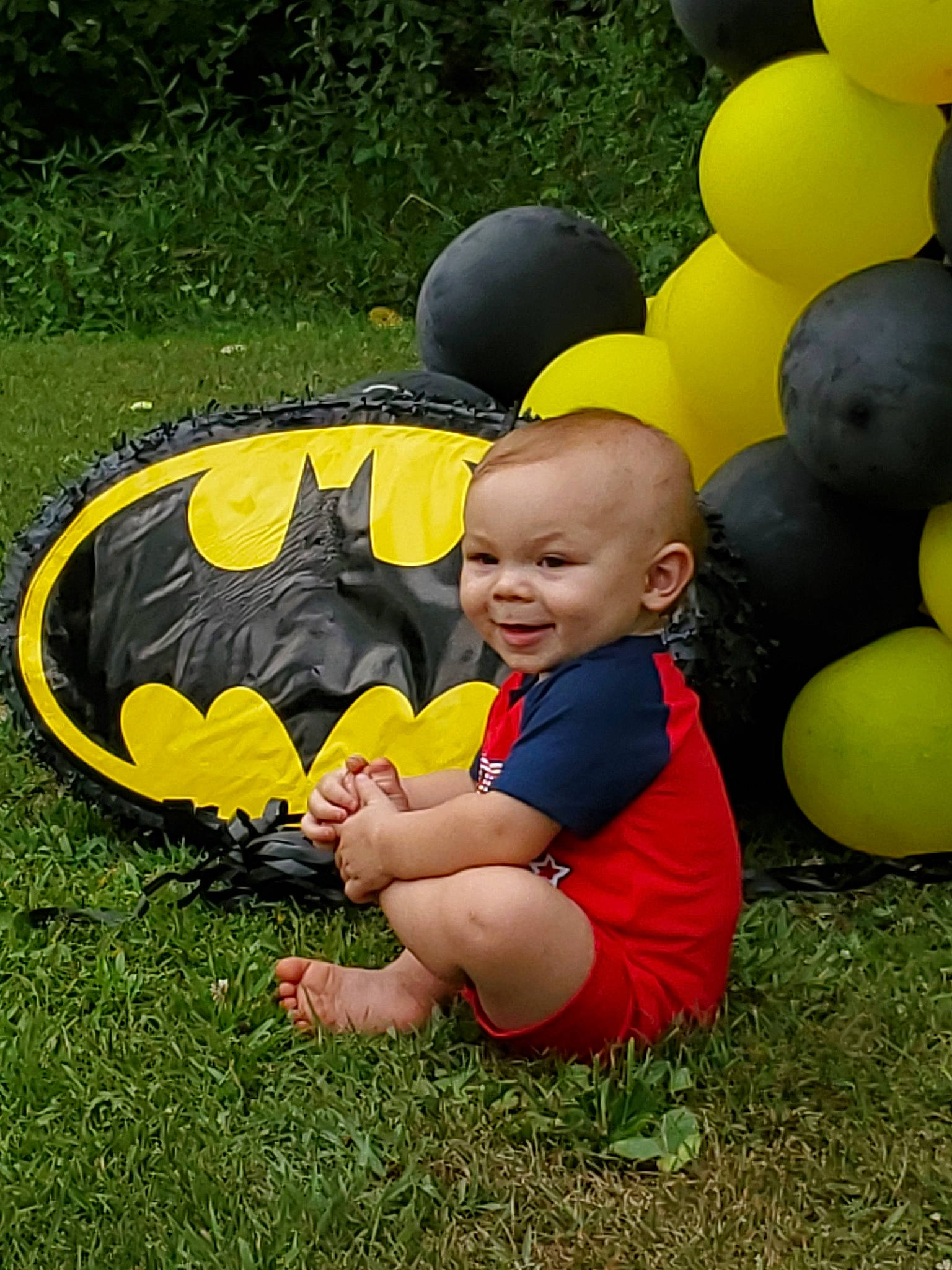 Brantley joined the competition — help win amazing prizes! ball, child, fun, grass, happy, joy, lawn, leisure, person, plant, play, product, smile, toddler, yellow