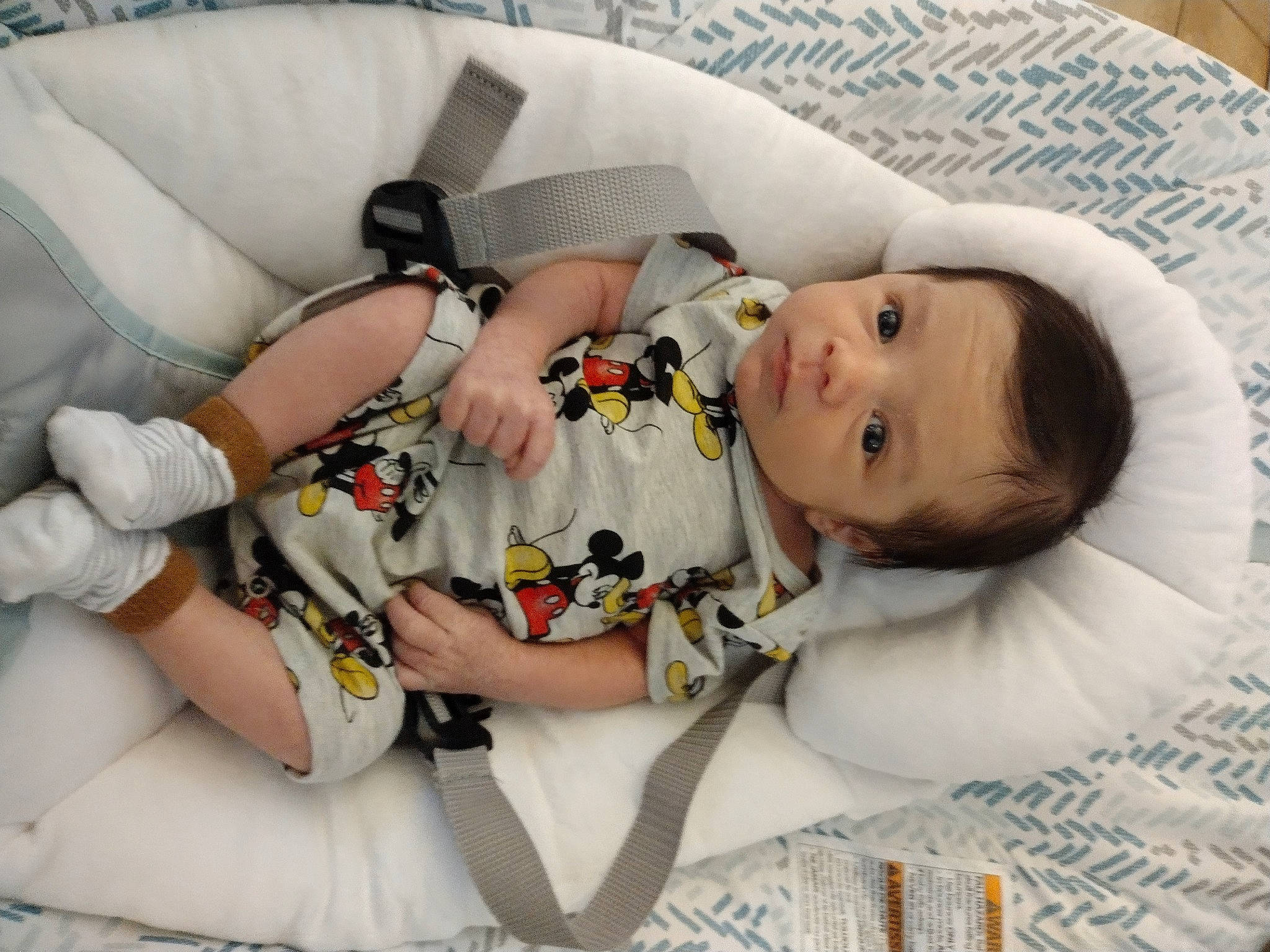 Braden is registered to the contest to win money with this photo: baby, baby_products, baby_safety, baby_sleeping, baby_toddler_clothing, bed, bedding, bedtime, child, comfort, facial_expression, infant_bodysuit, linens, nap, pattern, person, product, room, sleeve, textile