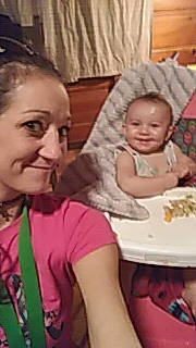 Jaelynn joined the competition — help win amazing prizes! baby, baby_toddler_clothing, beauty, cheek, child, comfort, ear, eyelash, facial_expression, fun, hairstyle, happy, human, joy, mouth, organ, person, sharing, sitting, smile