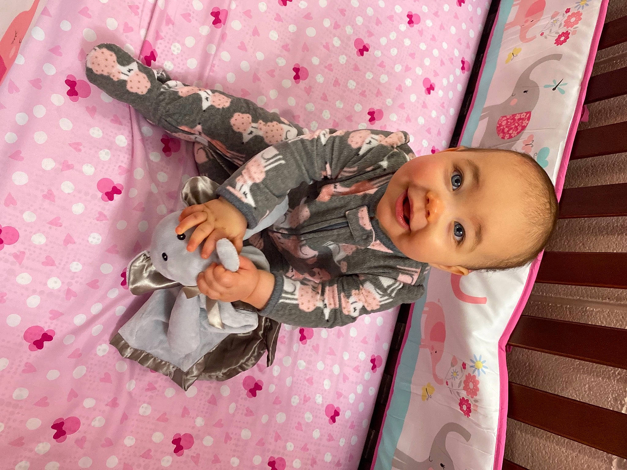 Valorie joined the competition — help win amazing prizes! baby, baby_products, baby_toddler_clothing, child, fashion_accessory, fun, happy, linens, magenta, pattern, peach, person, pink, room, sleeve, smile, textile, toddler, wood