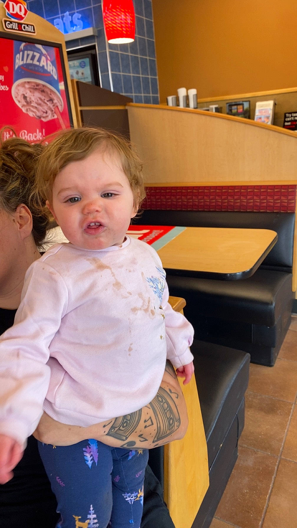 Peggy joined the competition — help win amazing prizes! abdomen, baby, baby_toddler_clothing, blond, cheek, child, event, facial_expression, flooring, fun, happy, hardwood, leisure, person, room, sitting, t_shirt, thigh, toddler, trunk