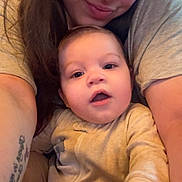 Ivan joined the competition — help win amazing prizes! baby, woman, selfie, portrait, smile, child, face, person, arm, tattoo, clothing, indoor, closeup, skin, hair, expression, cute, infant, casual, warm