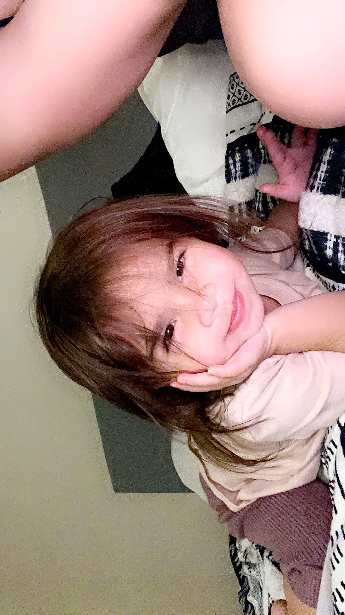 Briella joined the competition — help win amazing prizes! bangs, black_hair, cheek, ear, eyebrow, eyelash, finger, fun, gesture, happy, iris, jaw, joy, lip, long_hair, mouth, nose, person, pink, skin