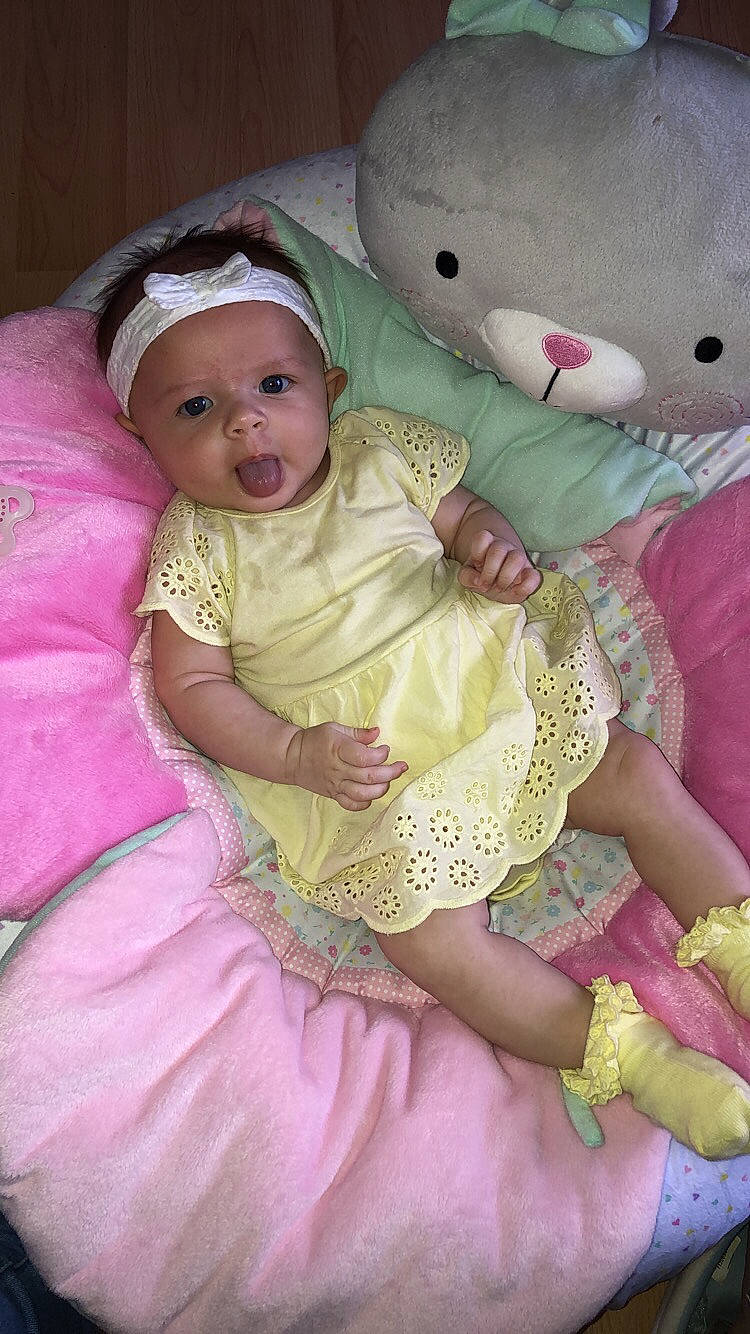 Layla-rose is registered to the contest to win money with this photo: baby, baby_products, baby_toddler_clothing, cheek, child, person, pink, product, skin, toddler