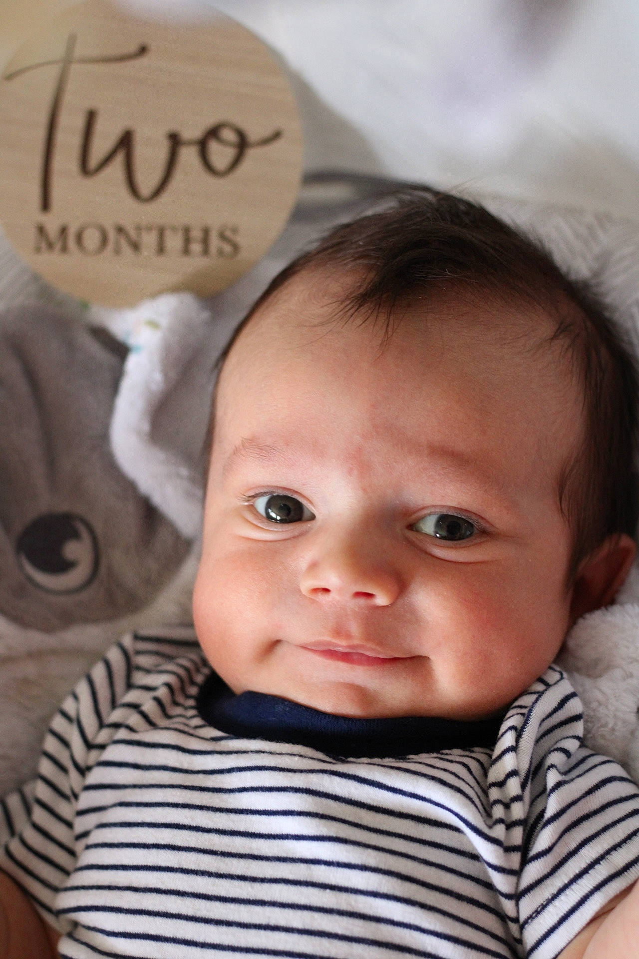 Caidan joined the competition — help win amazing prizes! baby, baby_toddler_clothing, cheek, chin, comfort, eye, eyebrow, eyelash, facial_expression, happy, human, iris, lip, nose, person, product, skin, sleeve, textile, toddler