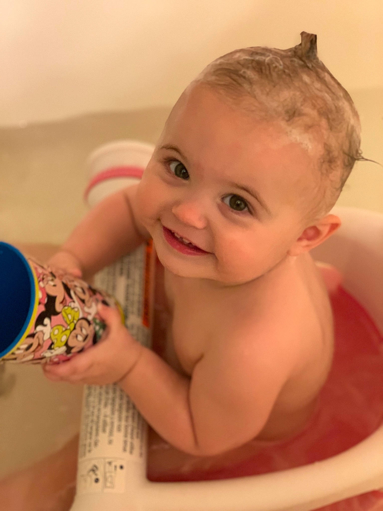 Blayne is registered to the contest to win money with this photo: arm, baby, baby_bathing, bathing, bathroom, cheek, eye, face, hand, happy, head, human, human_body, iris, lip, neck, person, product, skin, smile