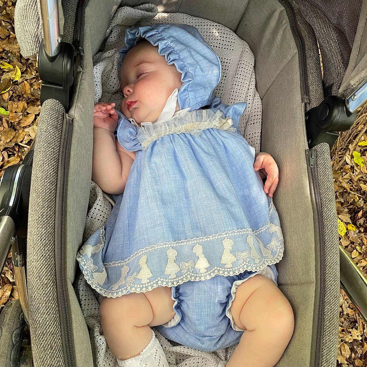 Amelie joined the competition — help win amazing prizes! baby, baby_carriage, baby_products, baby_safety, baby_toddler_clothing, cheek, child, comfort, electric_blue, eye, fashion_accessory, pattern, people_in_nature, person, photograph, product, sitting, skin, sleeve, snapshot