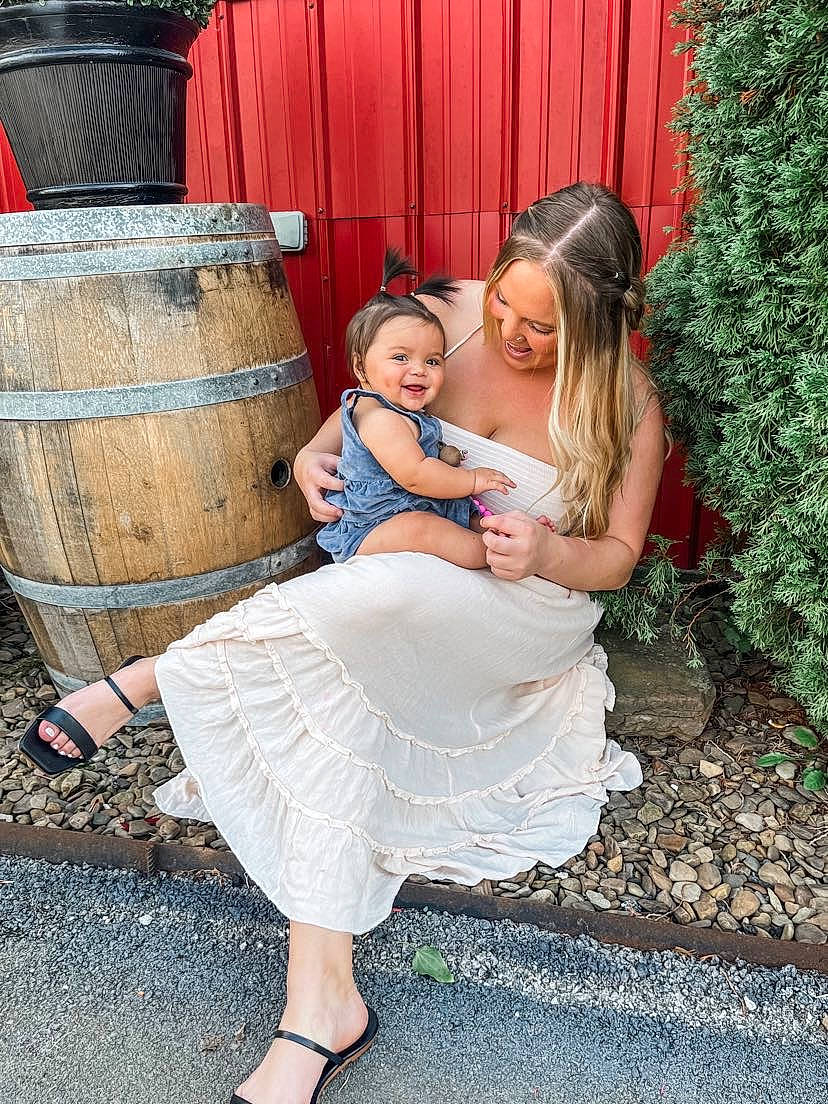 Hennesea joined the competition — help win amazing prizes! barefoot, child, dress, event, flash_photography, foot, formal_wear, fun, grass, happy, human_leg, membranophone, people_in_nature, person, plant, sandal, shoulder, sitting, smile, toddler