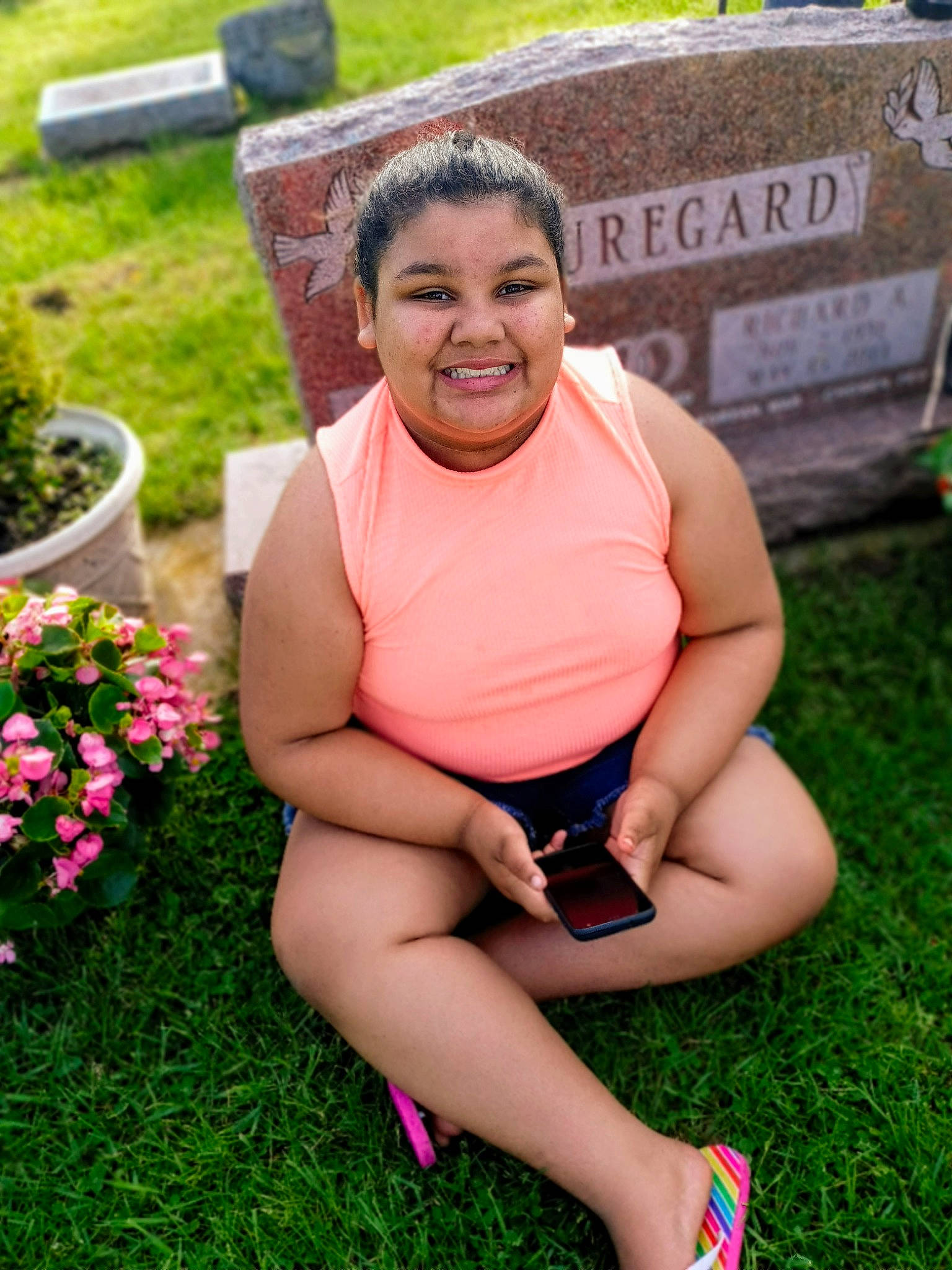 Annaleah joined the competition — help win amazing prizes! beauty, child, flower, garden, grass, happy, joy, lawn, leg, leisure, people, person, photography, pink, plant, shorts, sitting, smile, summer, thigh