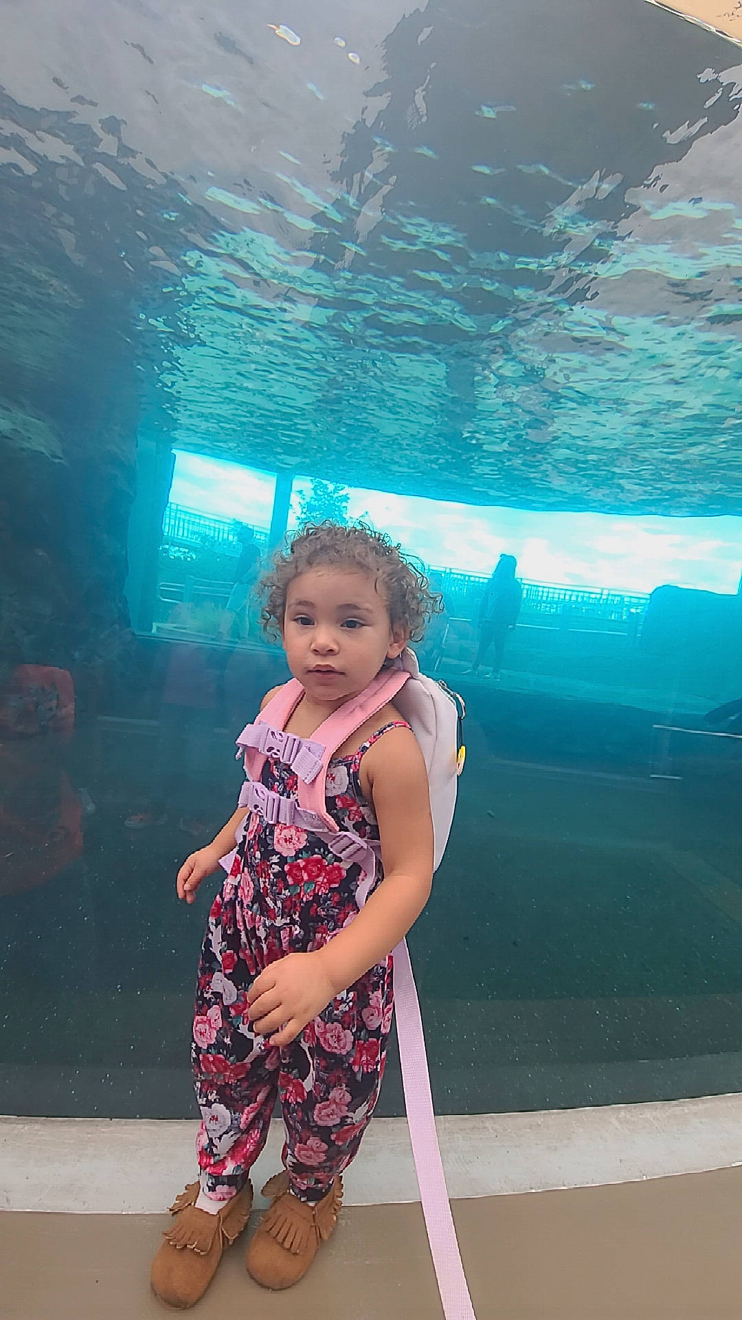 Kaylyn joined the competition — help win amazing prizes! aquarium, child, day_dress, electric_blue, eye, fashion_design, fun, happy, leisure, magenta, one_piece_garment, pattern, person, sandal, standing, street_fashion, toddler, travel, underwater, vertebrate