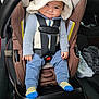 Noah joined the competition — help win amazing prizes! accessories, baby, belt, car, car_interior, carseat, clothing, coat, face, hat, head, hosiery, jacket, pants, person, photography, portrait, sock, transportation, vehicle