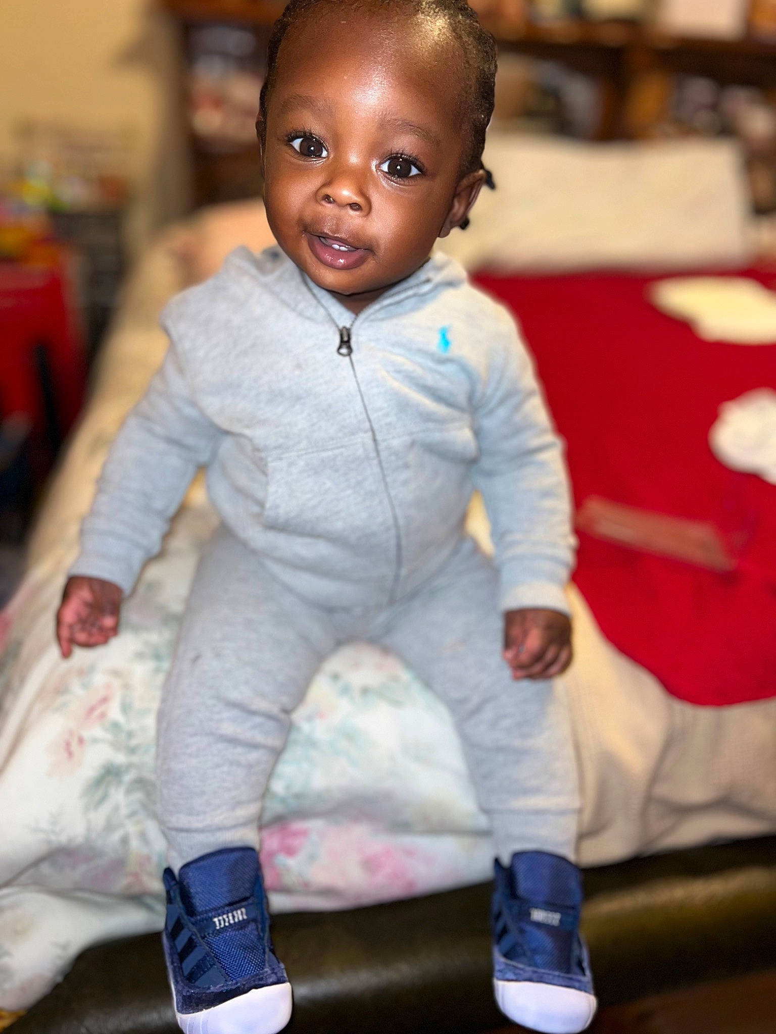 Tyran joined the competition — help win amazing prizes! baby, baby_toddler_clothing, cheek, child, event, face, flooring, fun, happy, head, joint, knee, person, sitting, skin, sleeve, smile, sock, toddler, toy