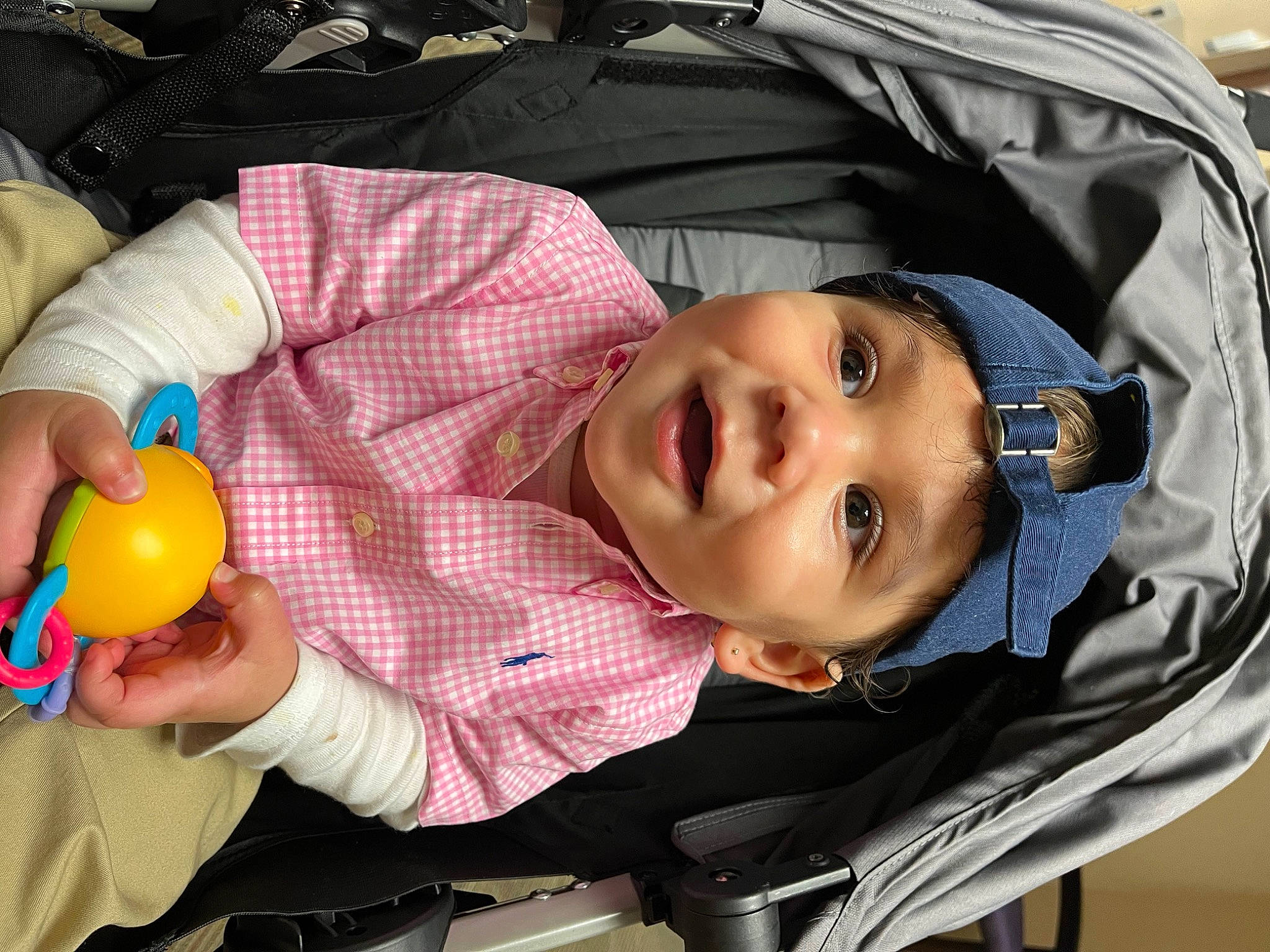 Donovan joined the competition — help win amazing prizes! baby, baby_products, baby_toddler_clothing, cheek, child, clothing, comfort, facial_expression, fun, happy, headwear, party_supply, people, person, product, skin, sleeve, smile, sweetness, thumb