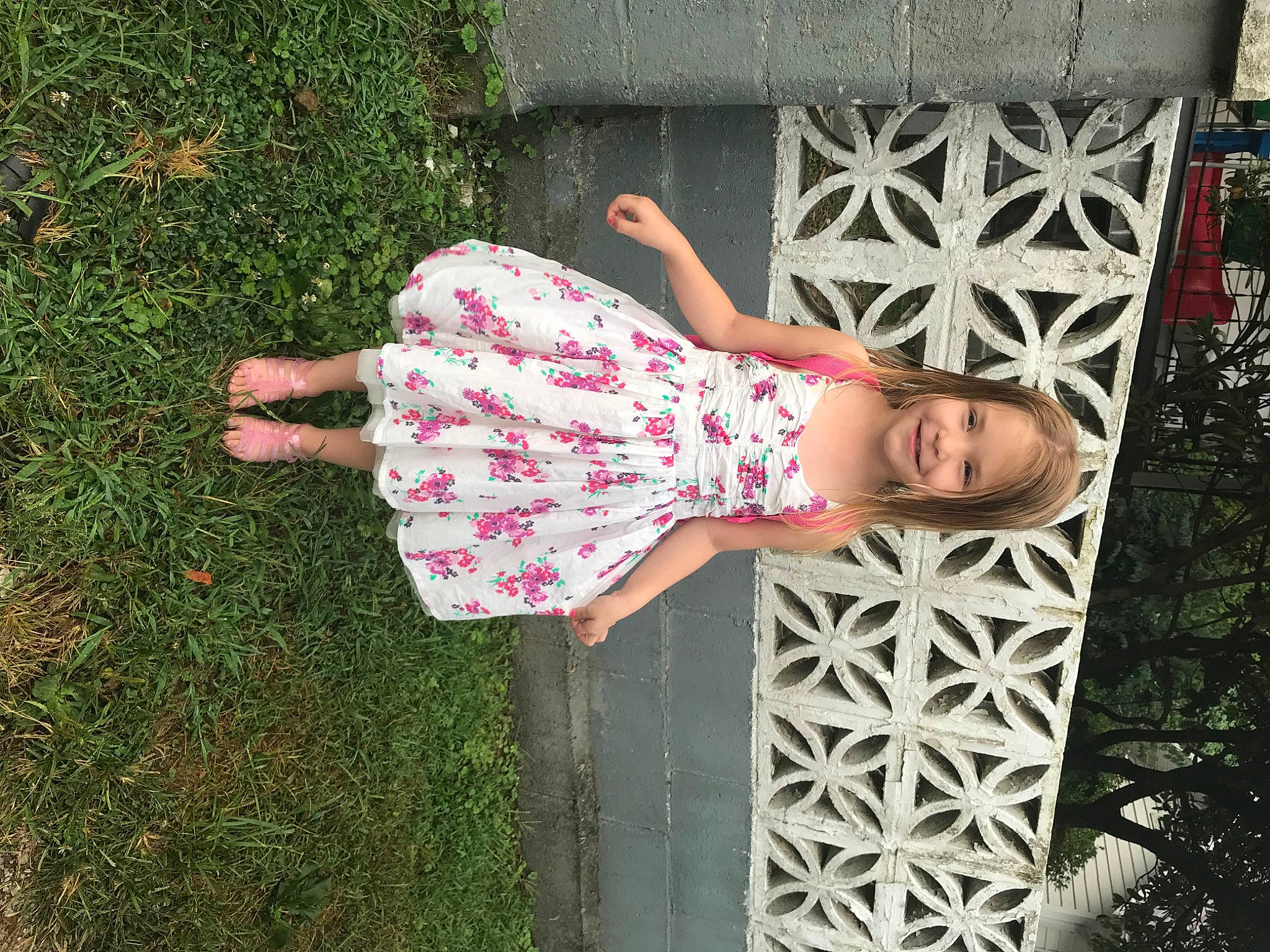 Tinslee Brock is registered to the contest to win money with this photo: baby_toddler_clothing, beauty, day_dress, joy, one_piece_garment, pattern, people_in_nature, person, pink, sandal, spring, summer