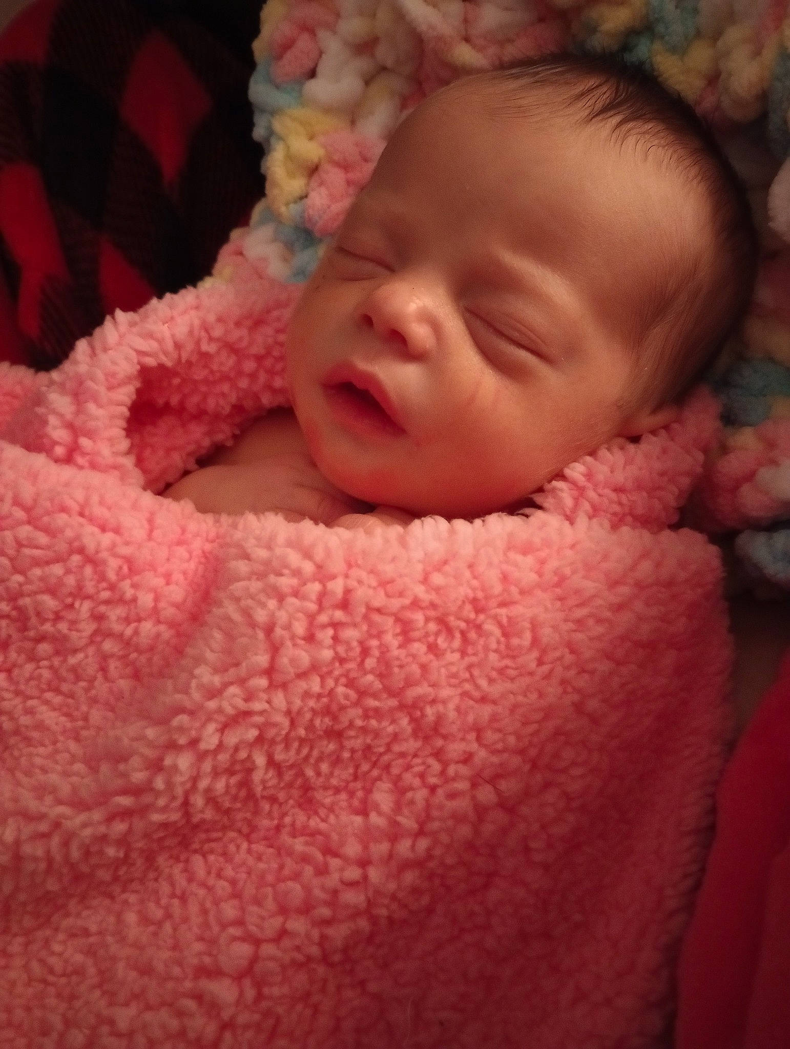 Annabelle is registered to the contest to win money with this photo: baby, baby_toddler_clothing, bedtime, cheek, child, chin, comfort, eye, eyebrow, head, iris, linens, lip, magenta, mouth, nose, peach, person, pink, skin