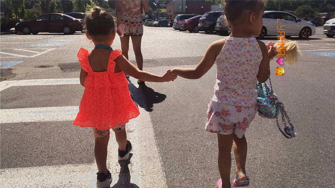 Ariel joined the competition — help win amazing prizes! asphalt, car, child, dress, fashion, friendship, fun, gesture, hairstyle, happy, leg, person, pink, road, road_surface, sidewalk, standing, summer, tire, toddler