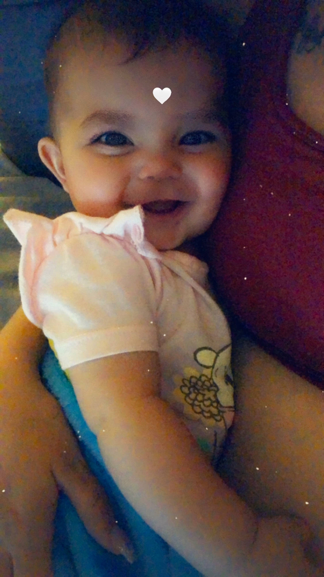 Abygail joined the competition — help win amazing prizes! arm, baby, baby_toddler_clothing, blue, cheek, chin, eyebrow, finger, flash_photography, forehead, happy, human_body, iris, joy, lip, mouth, muscle, nose, person, skin