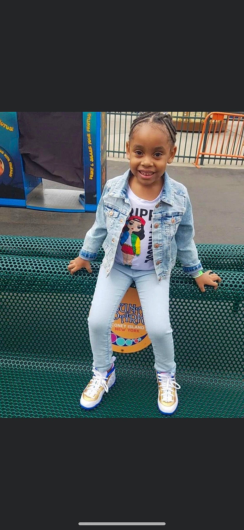 Faith is registered to the contest to win money with this photo: boot, cool, denim, electric_blue, fashion_design, footwear, fun, grass, happy, joy, leisure, person, recreation, sandal, smile, sneakers, sportswear, street_fashion, sweatpant, t_shirt