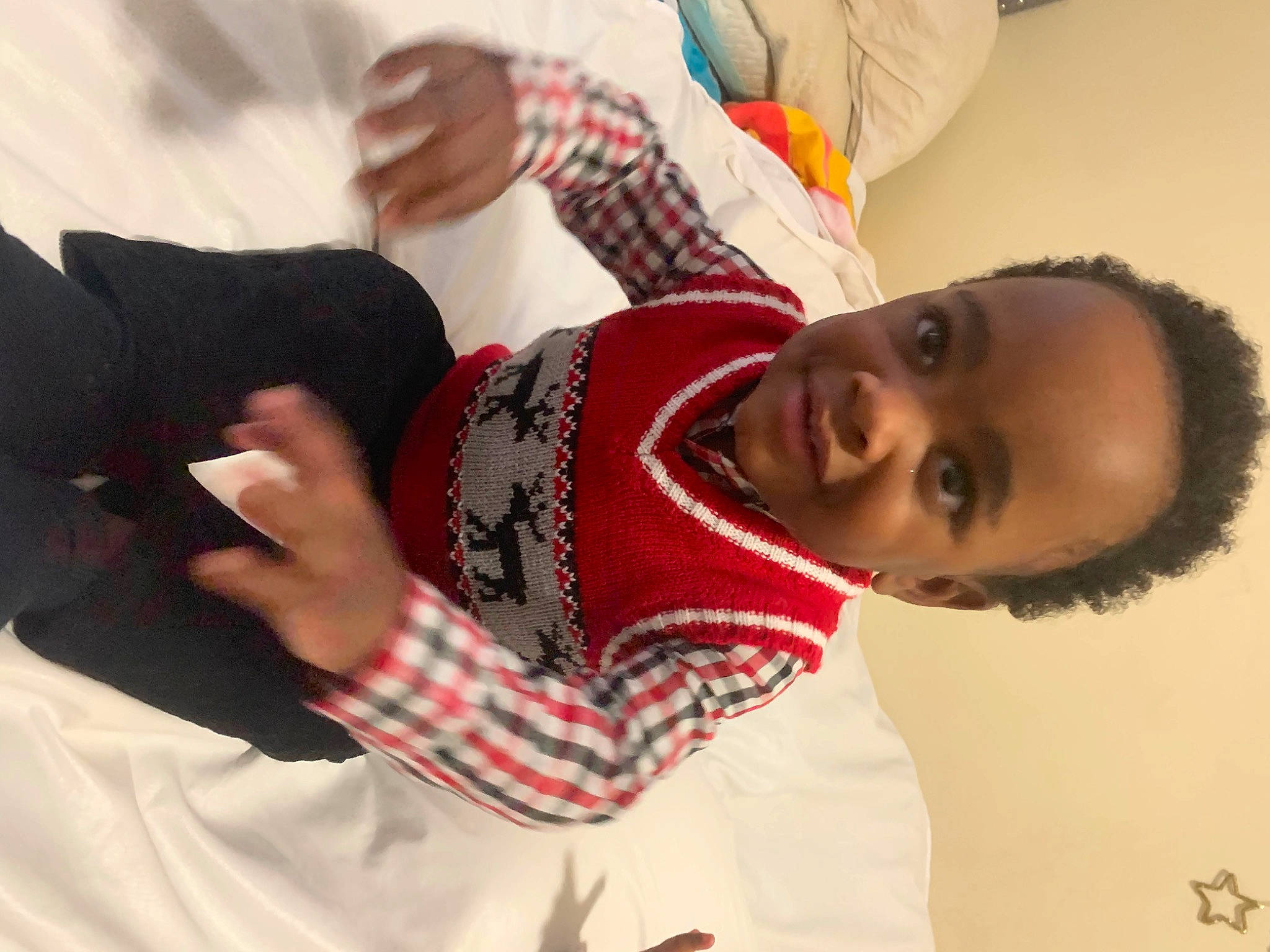 Sevyn joined the competition — help win amazing prizes! black_hair, child, comfort, elbow, event, fun, gesture, hairstyle, happy, human, joint, mouth, neck, pattern, person, plaid, room, skin, sleeve, thumb