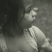 Kairi joined the competition — help win amazing prizes! black_and_white, bubble, child, close_up, curly_hair, emotion, expression, face, hair, innocence, looking_away, monochrome, nature, outdoor, portrait, profile, skin, soft_focus, summer, young