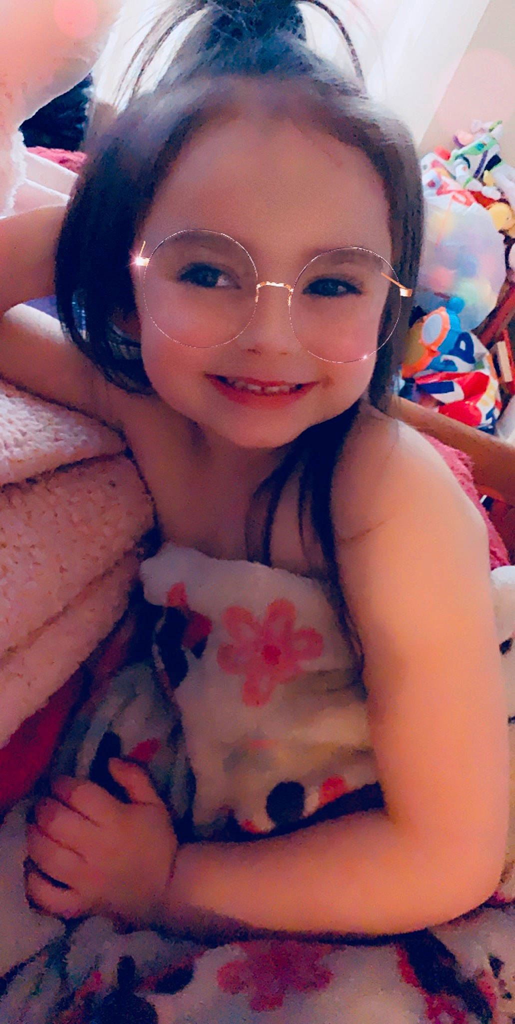 Lilyanna joined the competition — help win amazing prizes! beauty, black_hair, cheek, child, eyewear, face, glasses, joy, mouth, person, smile, vision_care