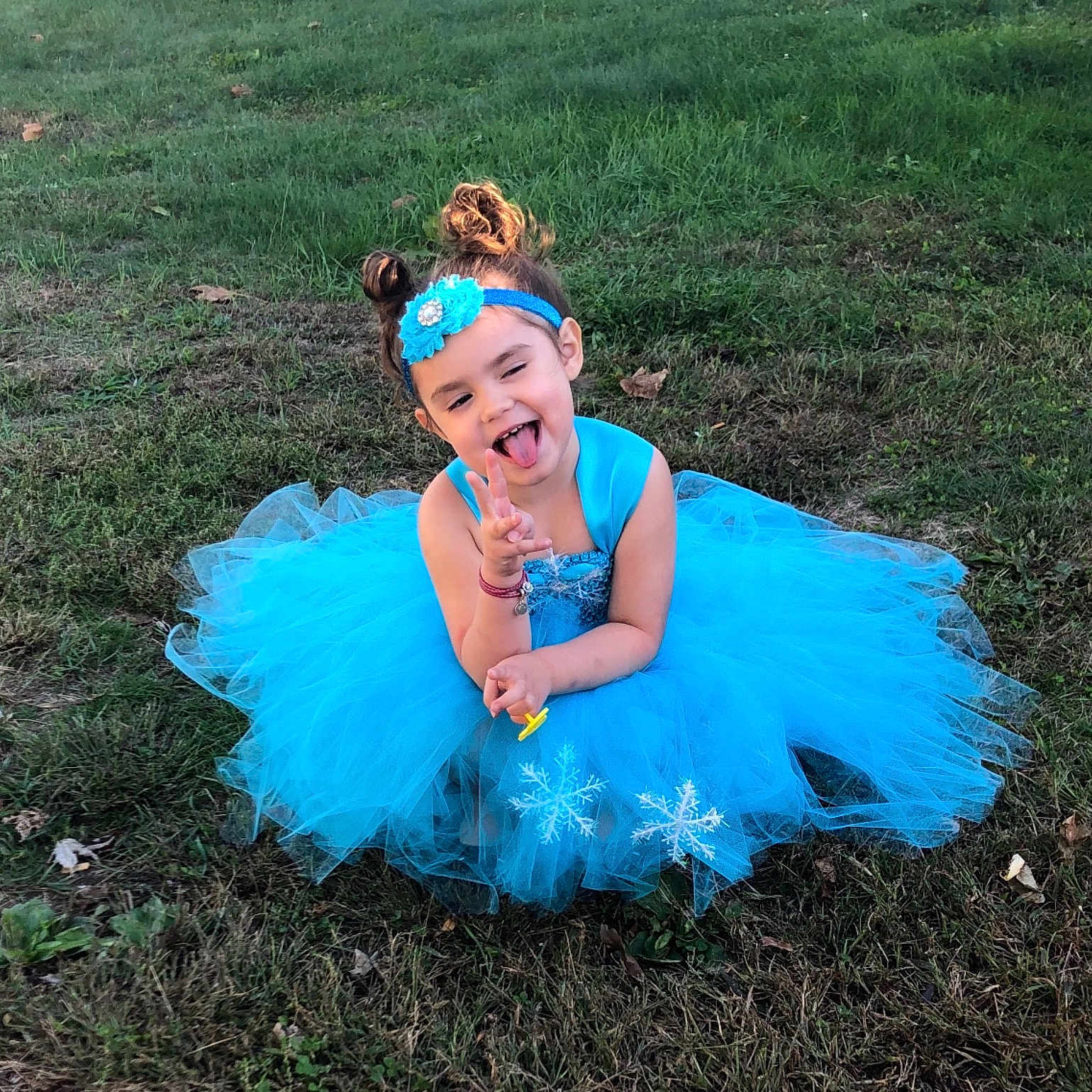 Lilyanna joined the competition — help win amazing prizes! baby_toddler_clothing, ballet_tutu, child, costume, dress, fun, grass, happy, joy, person, photography, smile, toddler, turquoise