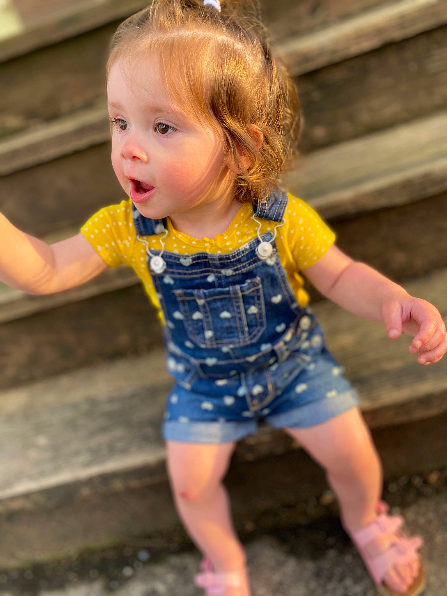 Mckenzie joined the competition — help win amazing prizes! baby_toddler_clothing, dress, eye, face, finger, hair, hairstyle, hand, happy, head, human_body, iris, leg, orange, person, pink, shoulder, skin, sleeve, summer