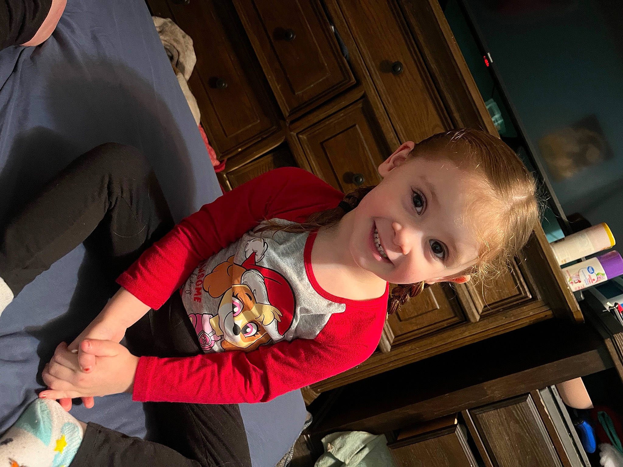 Mckenzie is registered to the contest to win money with this photo: baby, baby_products, baby_toddler_clothing, cabinetry, cheek, child, event, flash_photography, fun, happy, joy, mouth, person, room, sitting, smile, t_shirt, thigh, toddler, tree