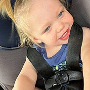 Luca joined the competition — help win amazing prizes! toddler, child, car_seat, seatbelt, happiness, smile, blonde_hair, blue_eyes, safety, baby, young_child, cute, portrait, car_interior, clothing, straps, seat, infant, head, face