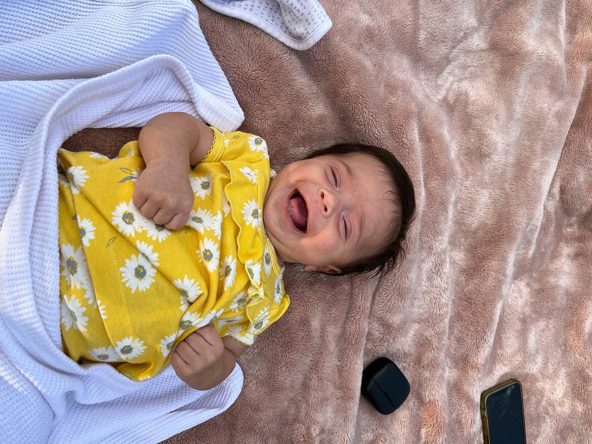 Marlee joined the competition — help win amazing prizes! baby, baby_products, baby_toddler_clothing, bedtime, child, comfort, eye, fun, happy, linens, orange, pattern, person, portrait_photography, room, skin, sleep, sleeve, textile, toddler