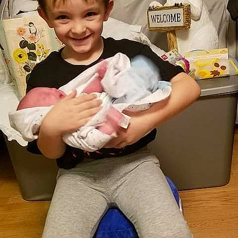 Sheldon joined the competition — help win amazing prizes! arm, baby, baby_products, baby_toddler_clothing, box, cheek, child, comfort, hand, happy, head, headwear, health_care, human_body, joy, lap, person, sitting, skin, sleeve