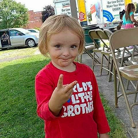 Sheldon joined the competition — help win amazing prizes! car, chair, event, fun, gesture, grass, happy, joy, leisure, mammal, person, plant, recreation, sleeve, summer, t_shirt, tire, toddler, tree, vehicle