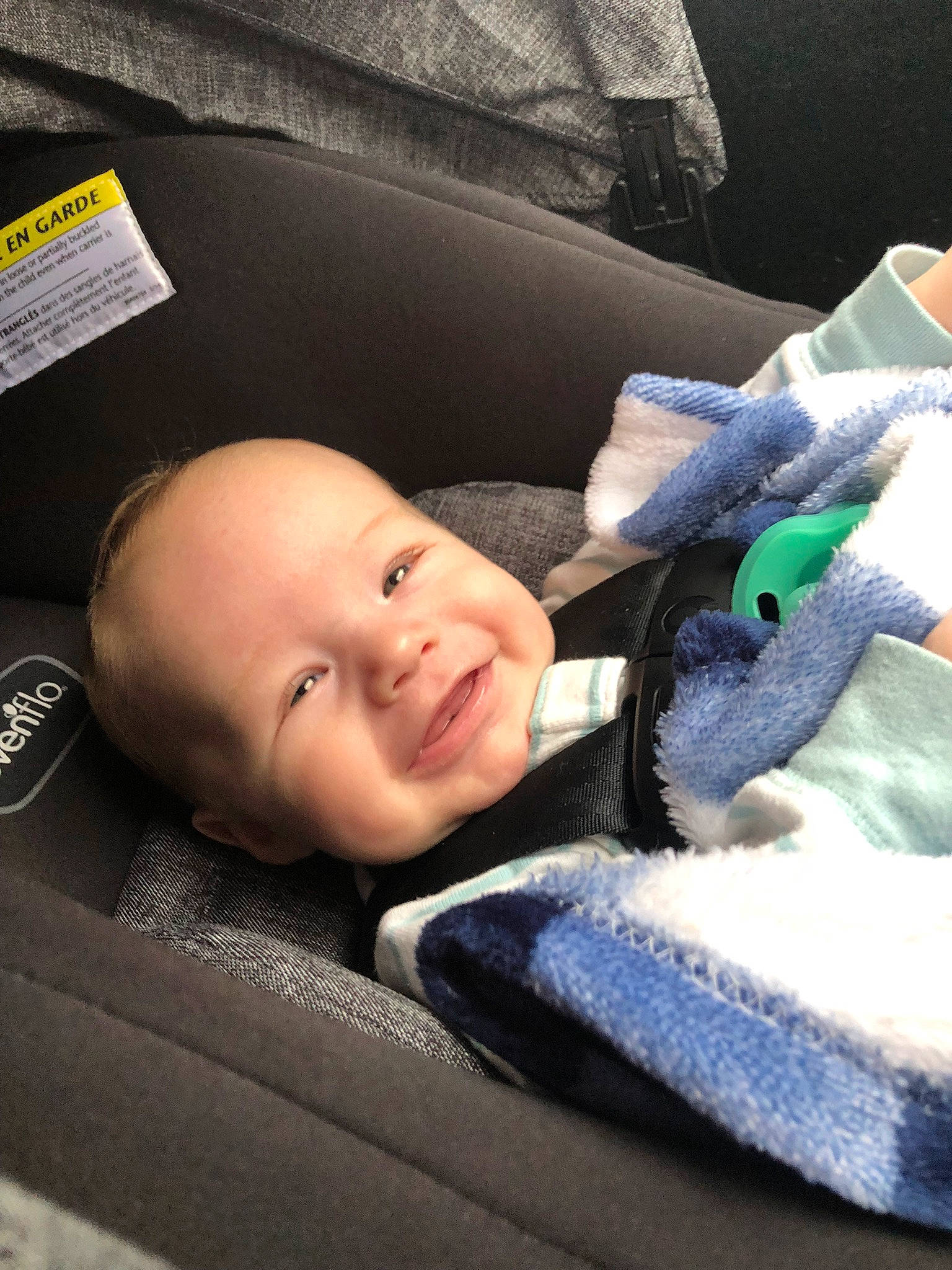 Kenai joined the competition — help win amazing prizes! auto_part, baby, baby_in_car_seat, baby_products, baby_toddler_clothing, car_seat, cheek, child, comfort, electric_blue, eyebrow, finger, grey, joy, linens, mammal, person, product, smile, textile