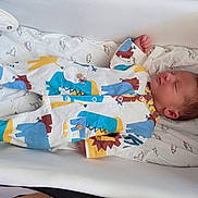 Hélios a rejoint le concours — aidez-le/la à gagner de superbes lots ! baby, baby_bedding, baby_clothes, bed, blanket, child, crib, cute, dinosaur, indoors, infant, newborn, onesie, pajamas, peaceful, portrait, rest, sleep, sleeping, soft