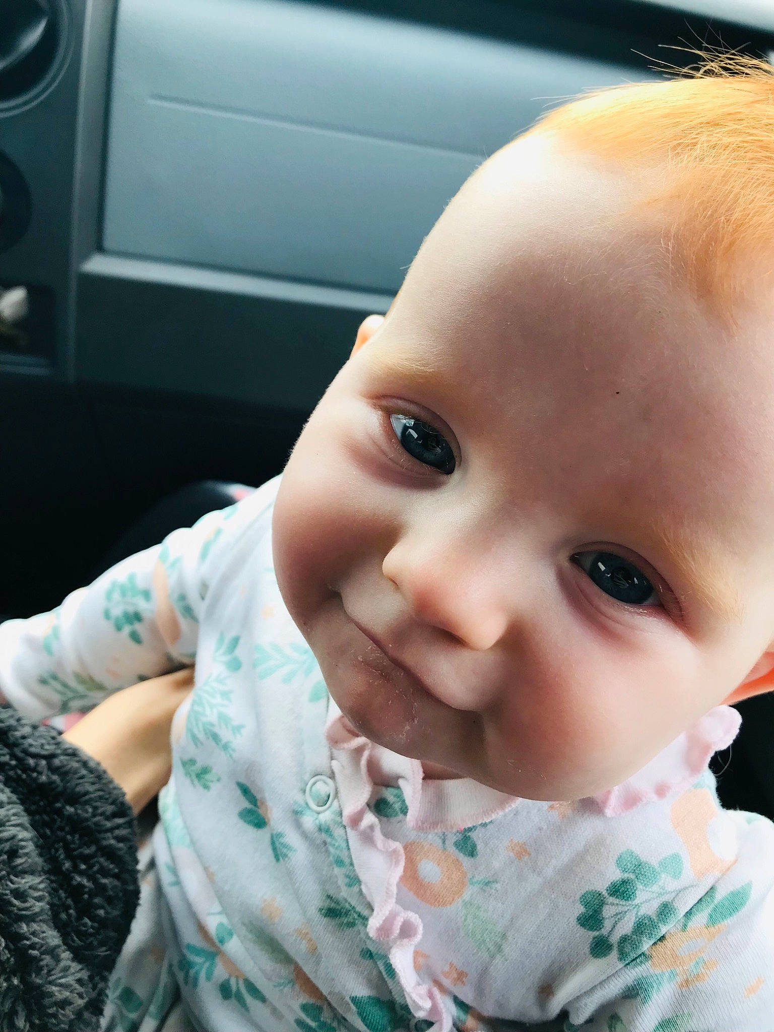 Zoey joined the competition — help win amazing prizes! baby, baby_toddler_clothing, cheek, child, ear, eye, eyebrow, eyelash, finger, happy, iris, lip, mouth, nose, person, skin, sleeve, smile, toddler, vehicle_door