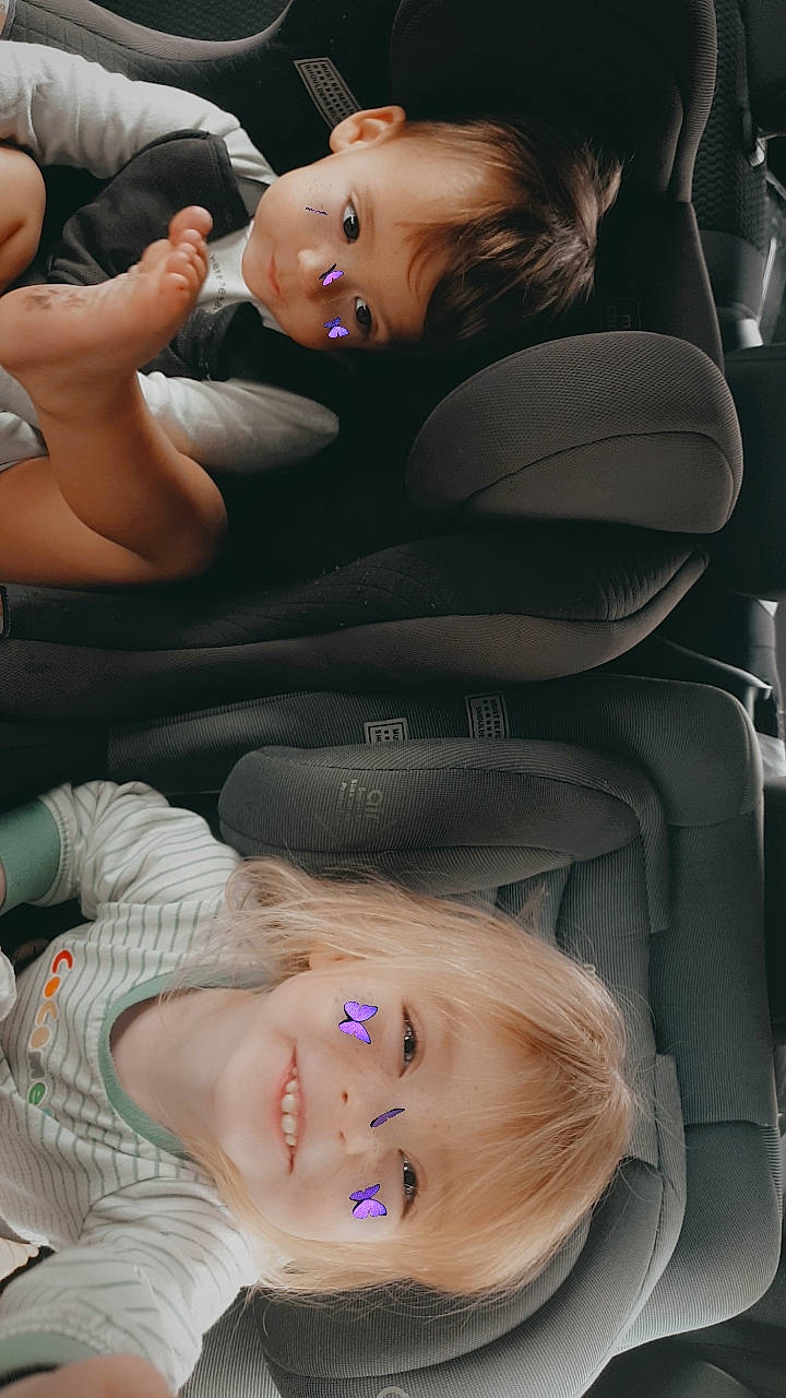 Addison is registered to the contest to win money with this photo: baby, baby_products, baby_toddler_clothing, blue, car_seat, cheek, chest, child, comfort, facial_expression, flash_photography, fun, happy, head_restraint, mouth, person, product, sitting, skin, smile