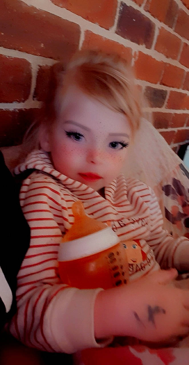 Addison joined the competition — help win amazing prizes! abdomen, baby, cheek, dress, eye, eyelash, human_body, human_leg, leg, lip, long_hair, mammal, mouth, neck, person, pink, skin, thigh, toddler, toy