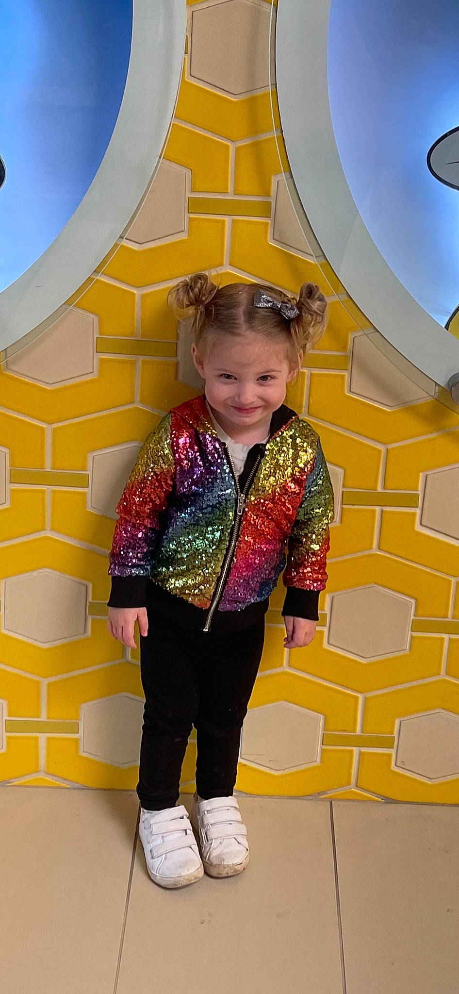 Aryah joined the competition — help win amazing prizes! design, electric_blue, fashion, fashion_design, flooring, fun, hairstyle, happy, human, joy, leisure, magenta, pattern, person, purple, room, sleeve, smile, standing, toddler