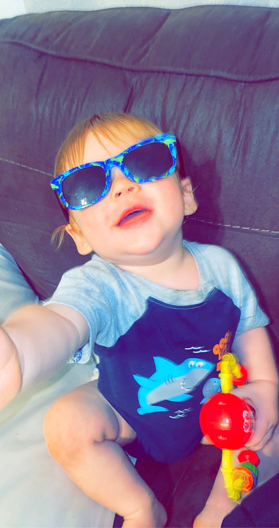 Kase joined the competition — help win amazing prizes! arm, azure, baby_toddler_clothing, blue, cap, child, eyewear, facial_expression, finger, fun, glasses, goggles, happy, hat, person, purple, skin, sunglasses, toddler, vision_care
