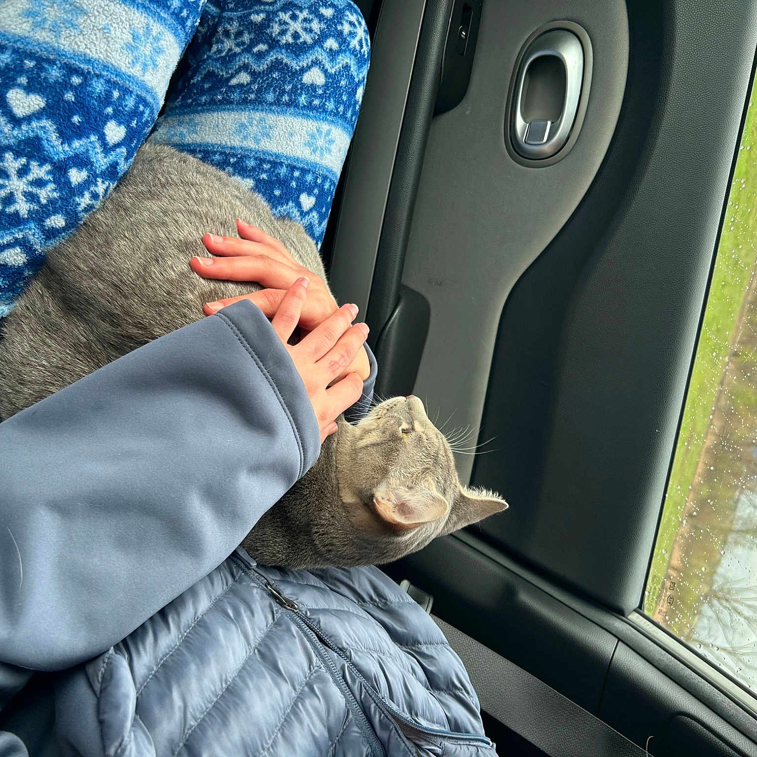 Greyson is registered to the contest to win money with this photo: auto_part, automotive_design, automotive_exterior, automotive_lighting, automotive_window_part, car_seat, comfort, denim, electric_blue, gesture, human_leg, mode_of_transport, motor_vehicle, outerwear, personal_luxury_car, sleeve, tints_and_shades, vehicle, vehicle_door, window