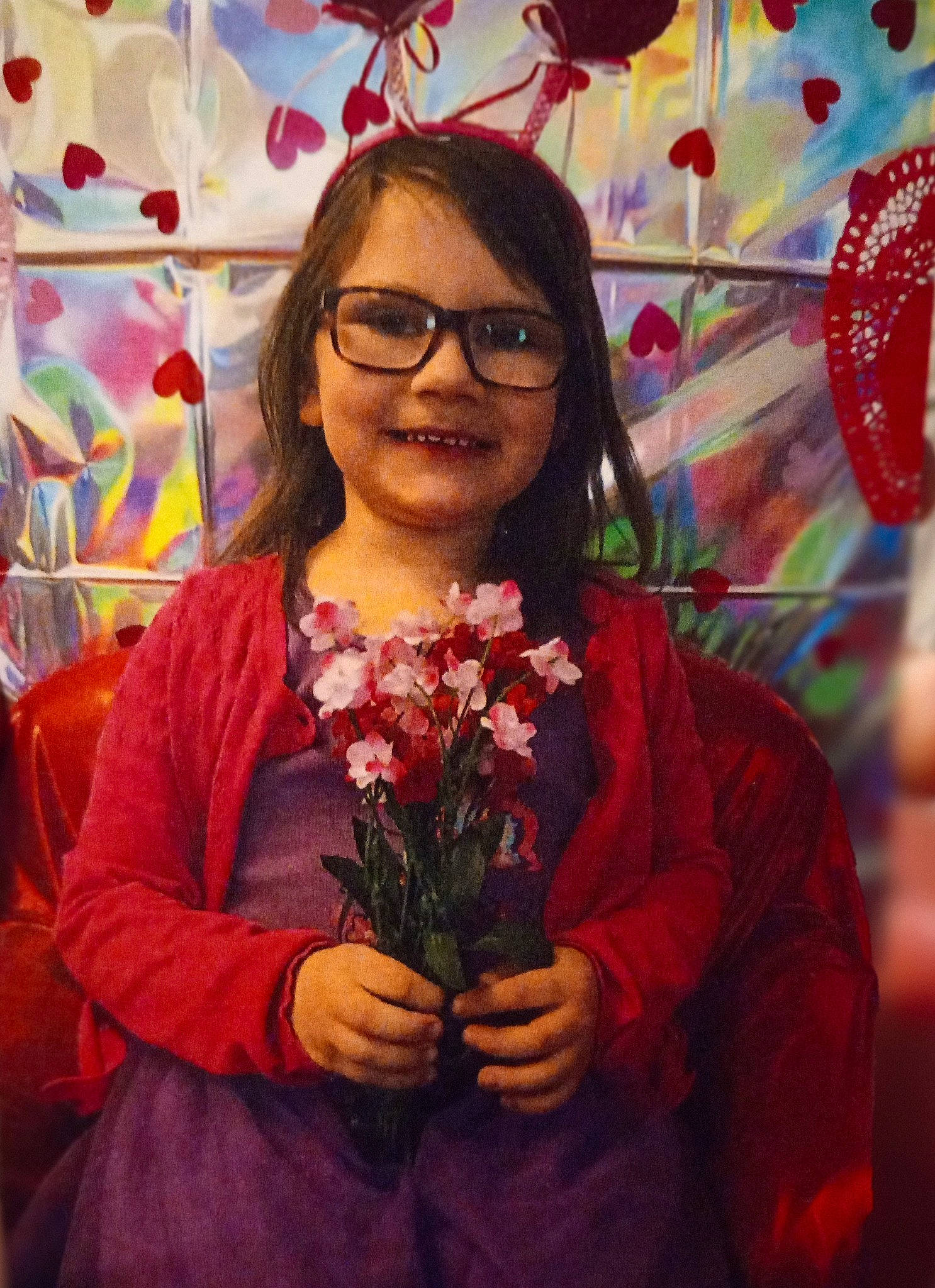 Sierra joined the competition — help win amazing prizes! artist, clothing, cool, event, eyewear, facial_expression, fashion_design, flower, flower_arranging, glasses, happy, iris, joy, magenta, person, petal, pink, plant, rose, smile