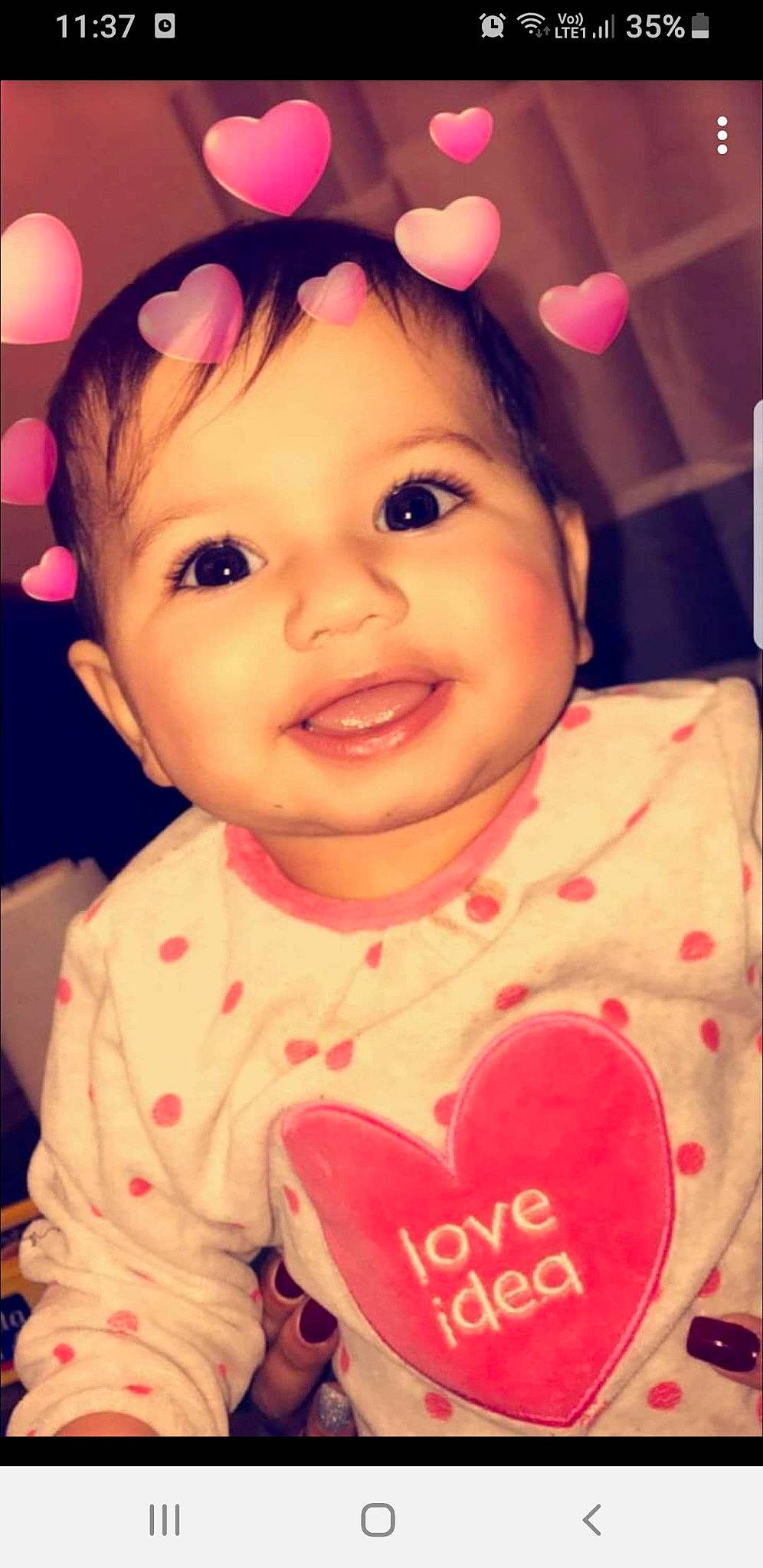 Chahinez participe au concours pour gagner de l'argent avec cette photo : baby, beauty, cheek, child, chin, cool, eye, eyebrow, face, facial_expression, forehead, happy, head, lip, nose, organ, person, pink, skin, smile