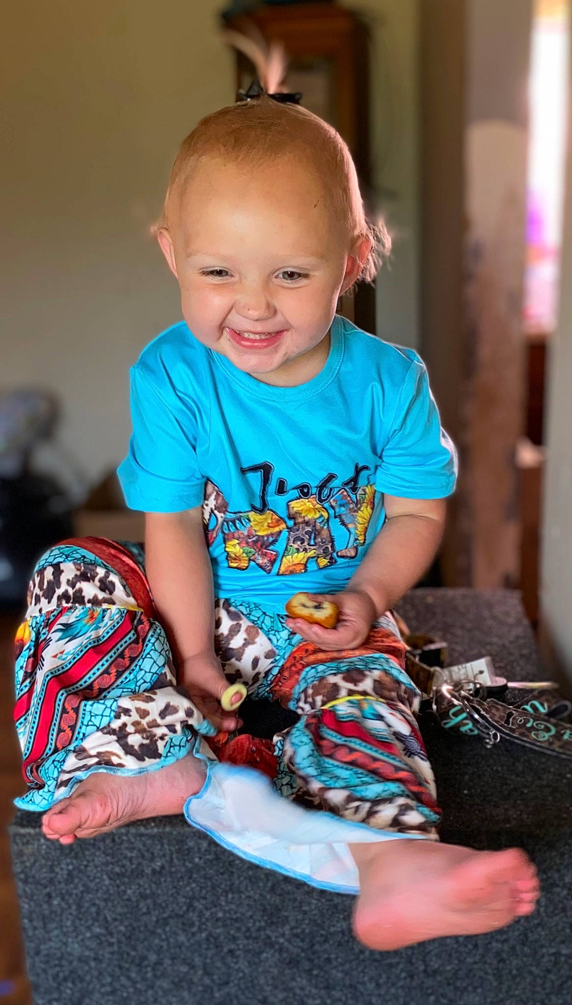 Kiley joined the competition — help win amazing prizes! arm, baby_toddler_clothing, beauty, child, eye, fun, hairstyle, happy, head, human_body, iris, joy, lap, leisure, magenta, person, shoulder, skin, sleeve, smile