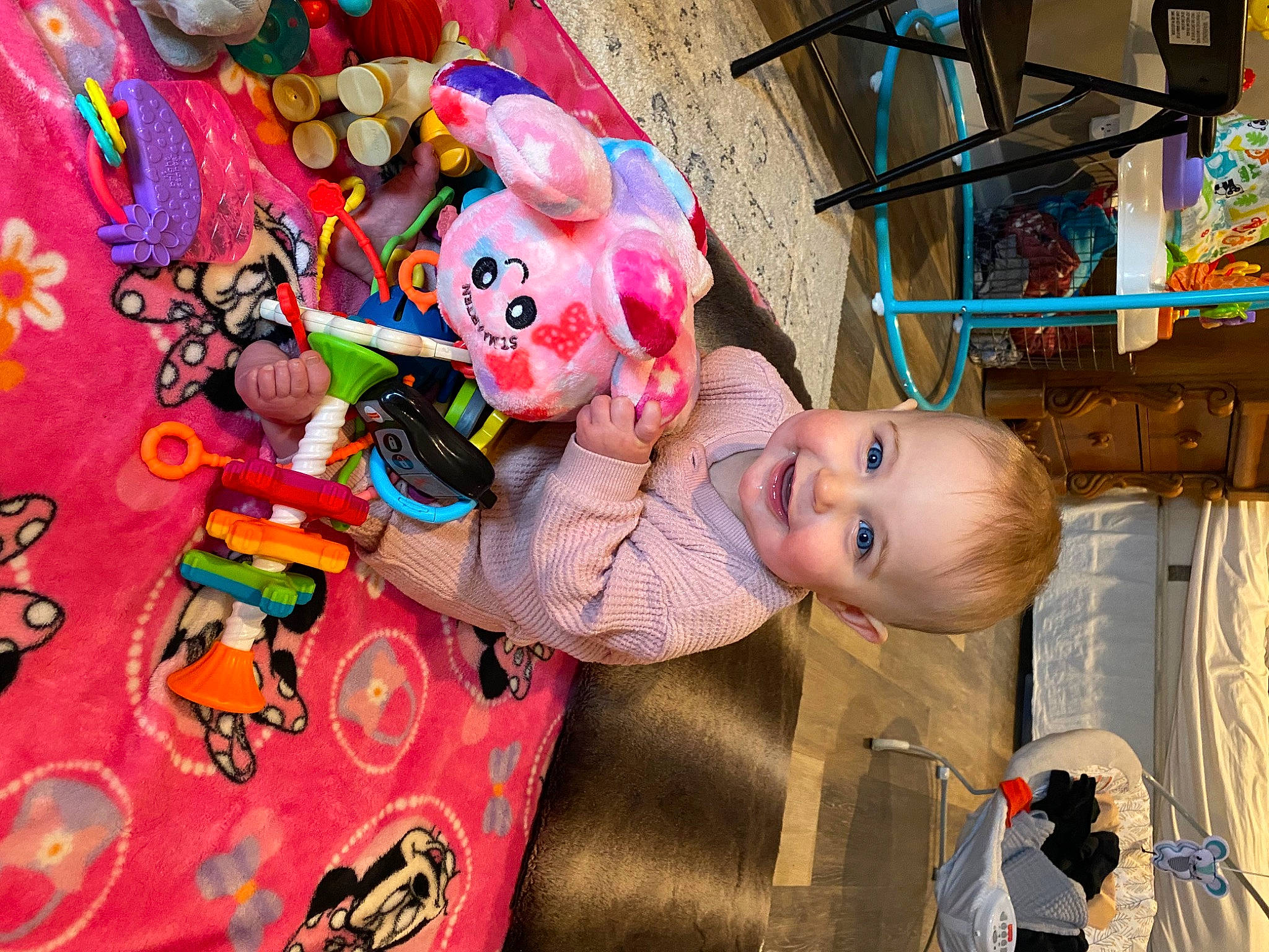 Lakyn is registered to the contest to win money with this photo: baby, baby_products, child, entertainment, event, fun, happy, joy, leisure, magenta, party_supply, person, pink, plastic, play, product, recreation, room, smile, stuffed_toy