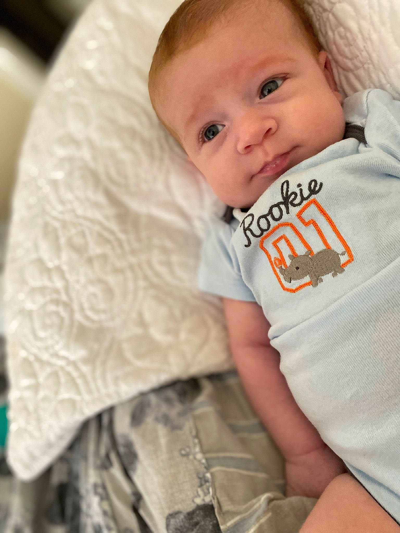 Connor joined the competition — help win amazing prizes! baby, baby_toddler_clothing, cheek, comfort, eye, eyebrow, face, finger, happy, head, headgear, iris, lip, neck, nose, person, skin, sleeve, smile, t_shirt
