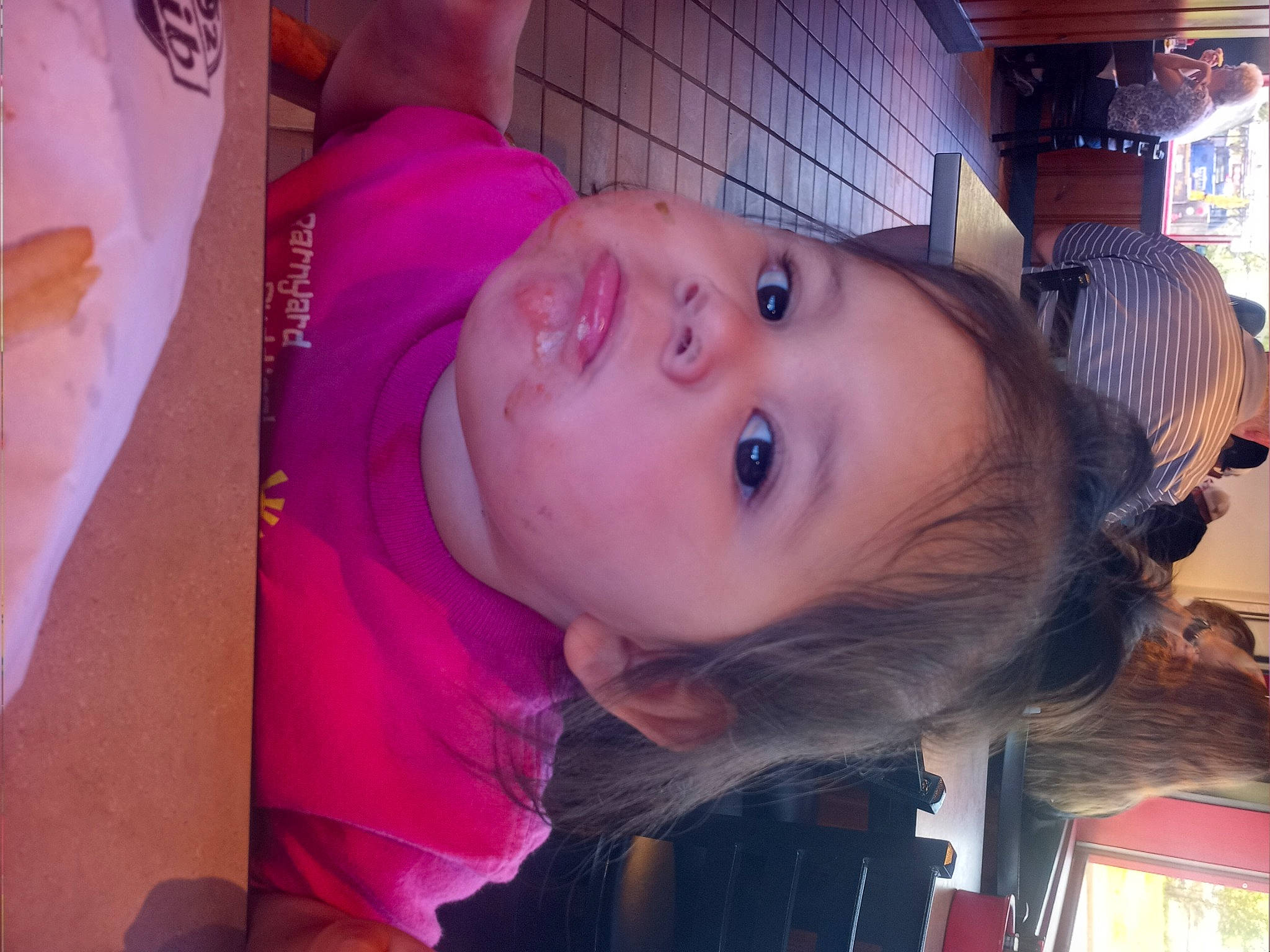 Kailynn is registered to the contest to win money with this photo: black_hair, cheek, child, chin, cool, ear, eyebrow, eyelash, forehead, human_body, iris, jaw, light, lip, mouth, neck, nose, person, pink, skin