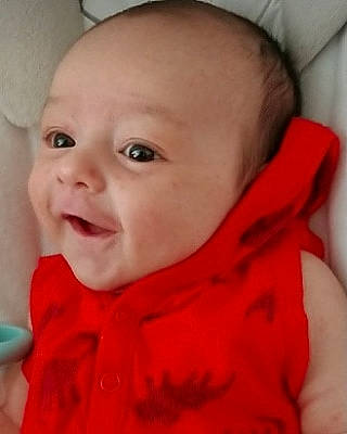Maxwell joined the competition — help win amazing prizes! baby, baby_laughing, baby_making_funny_faces, cheek, child, chin, ear, eye, face, facial_expression, forehead, head, lip, mouth, neck, nose, person, red, skin, smile